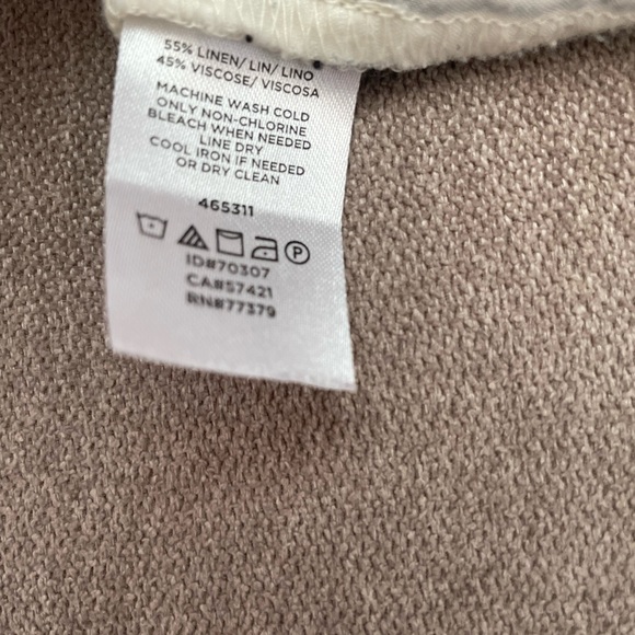 Medium petite Ann Taylor linen pants. Blue, charcoal and white. - Picture 6 of 6